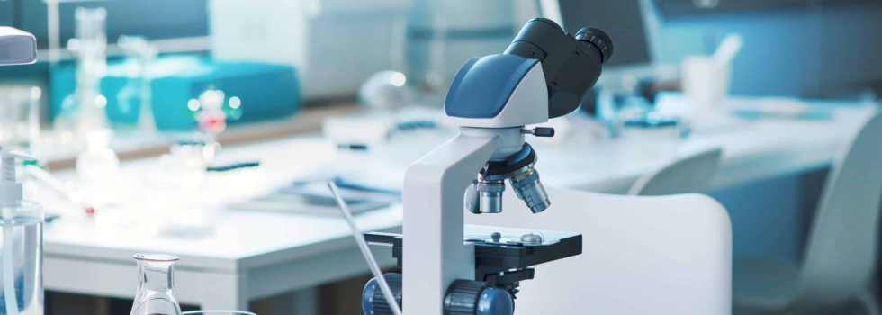 Professional equipment and microscope in the research laboratory